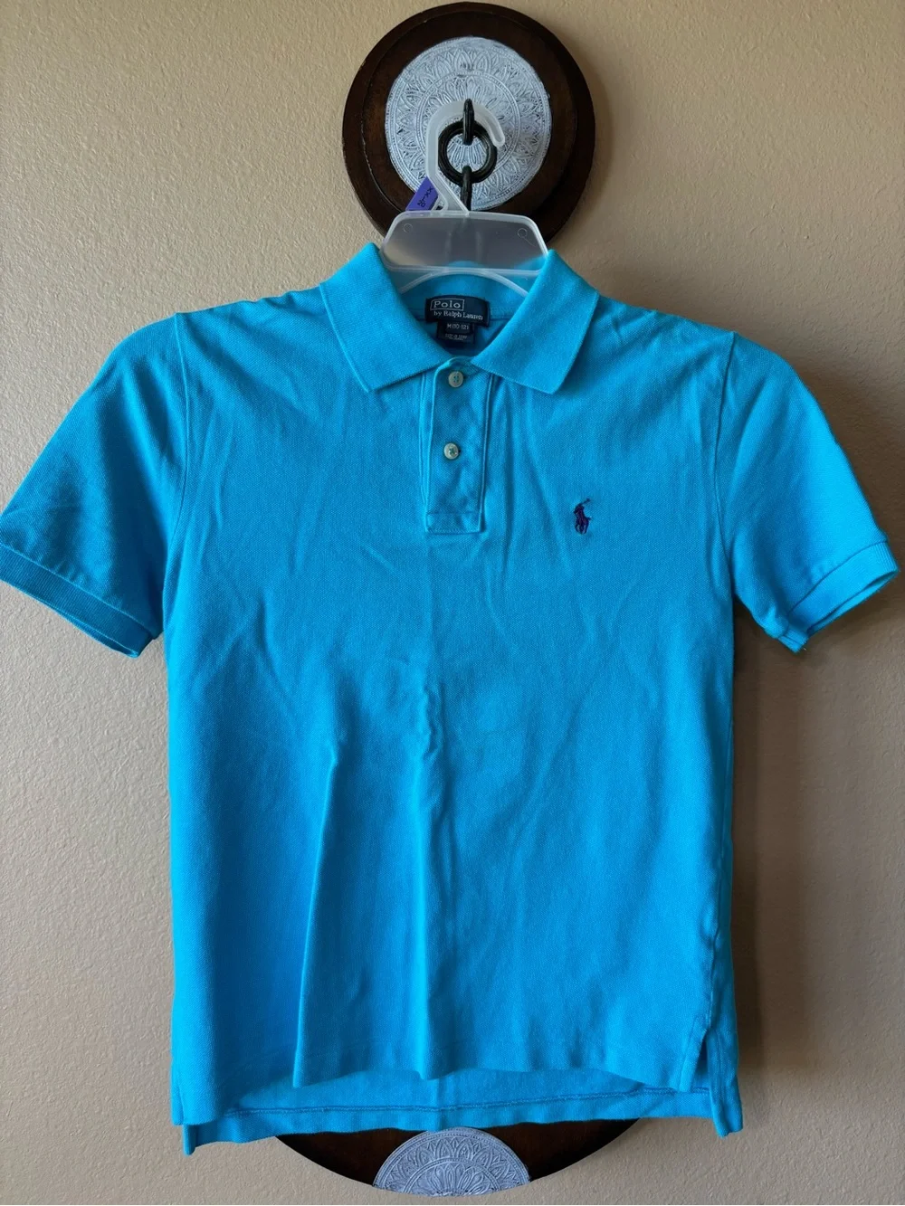 Ralph Lauren Boys Bright Turquoise Short-Sleeve Polo